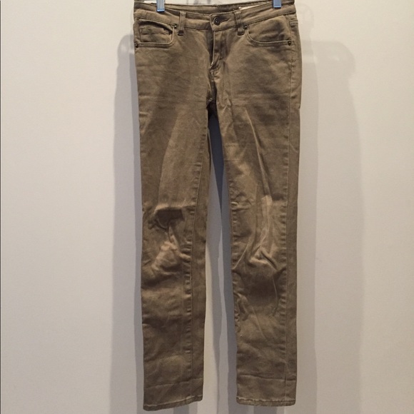 Gray/Olive Low-Rise Skinny Jeans size 1 - Picture 3 of 7